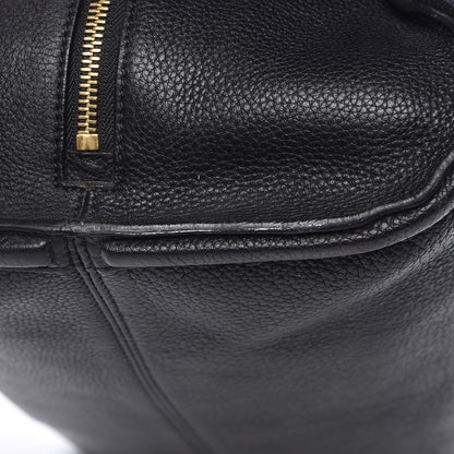 Alexander McQueen Pebbled Calfskin Large Skull Padlock Zip Around Tote Black 9 of 13