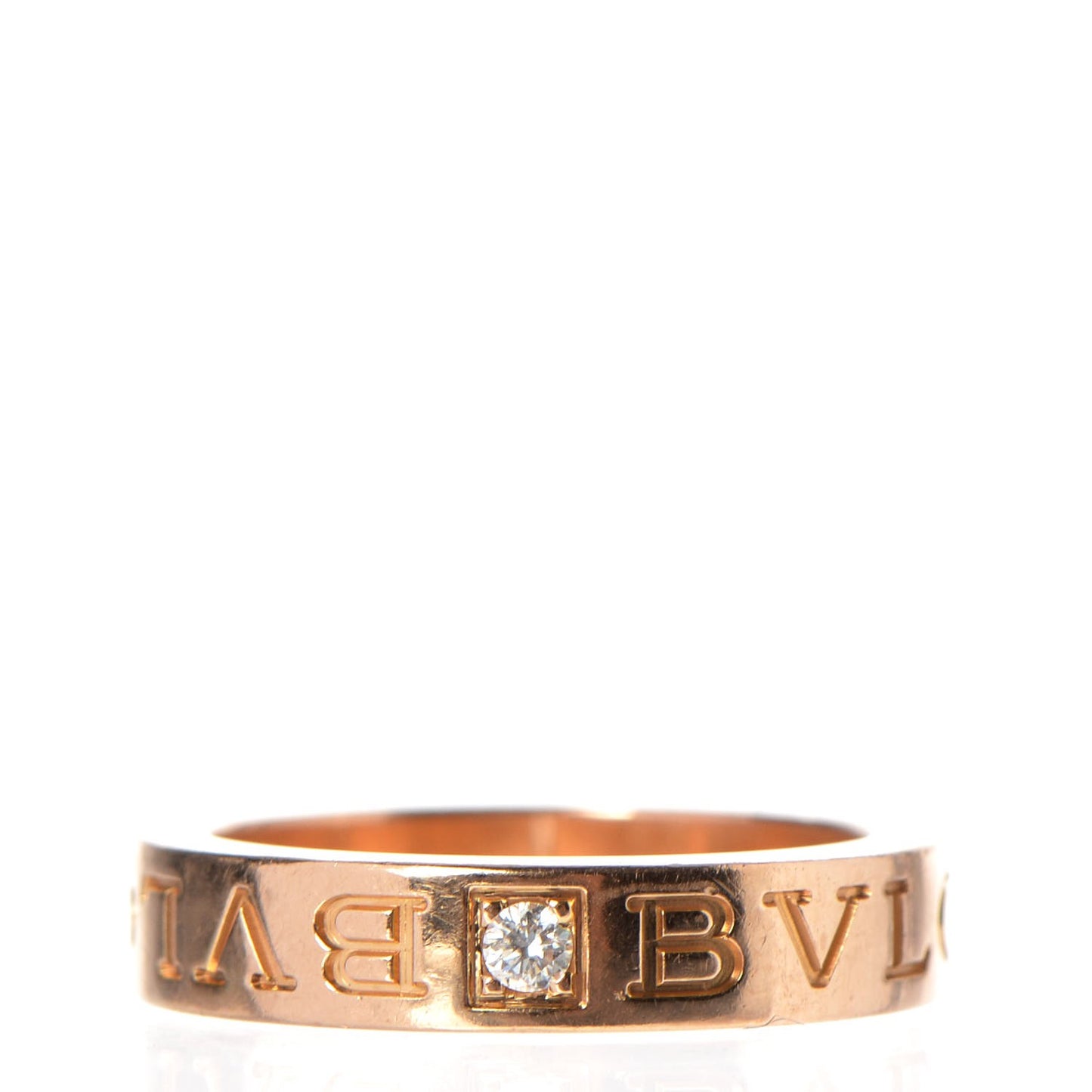 18K Rose Gold Diamond B.Zero1 Essential Band Ring 50 5.25