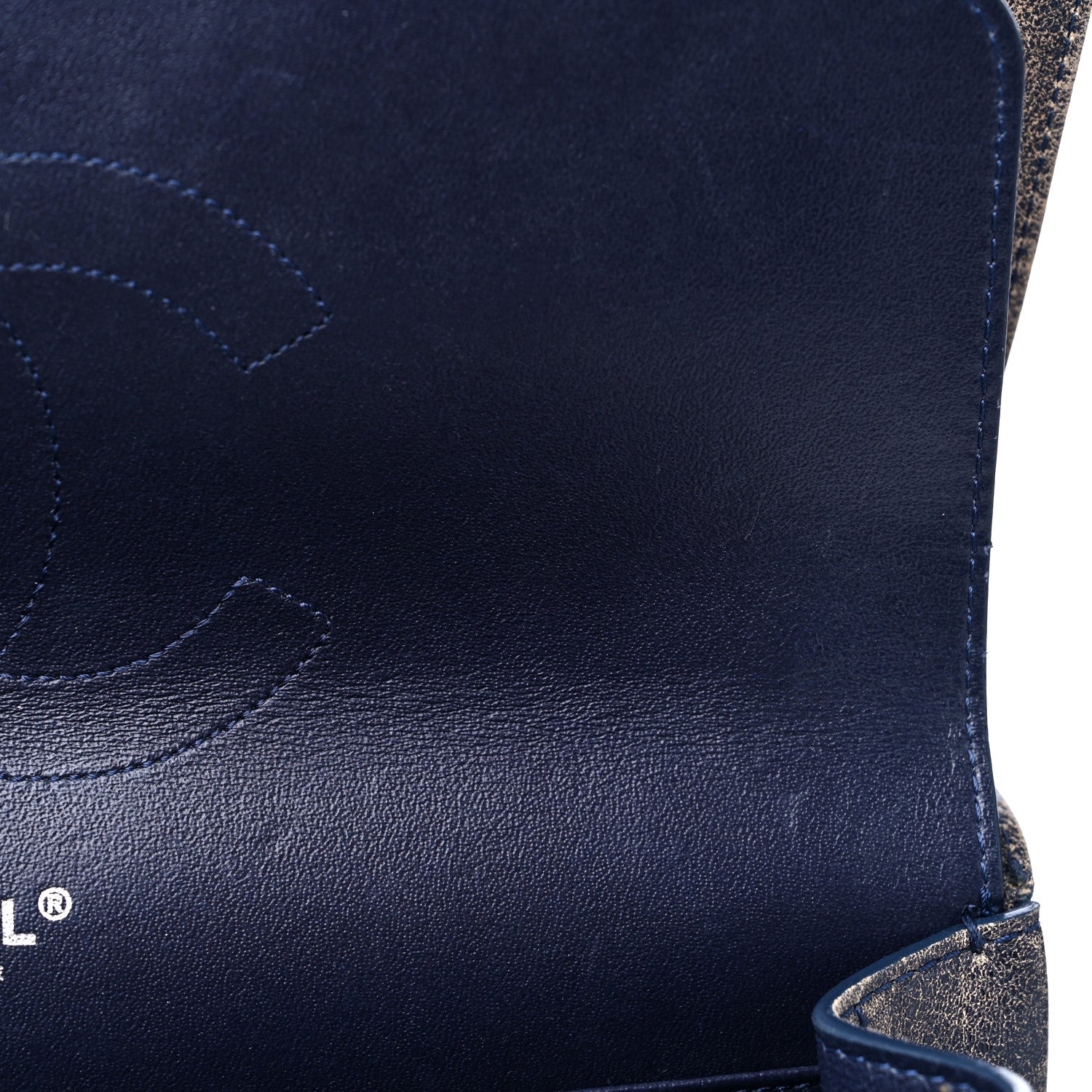 Chanel Calfskin Stitched Jumbo Double Flap Brown Blue 11 of 12