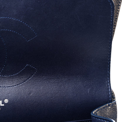 Chanel Calfskin Stitched Jumbo Double Flap Brown Blue 11 of 12