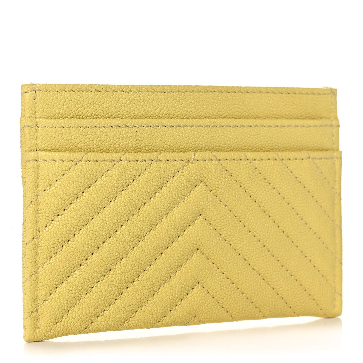 Caviar Chevron Quilted Boy Card Holder Yellow