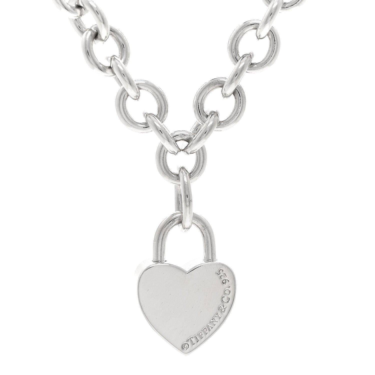 Tiffany Sterling Silver Return to Tiffany Heart Lock Pendant Toggle Necklace 4 of 5