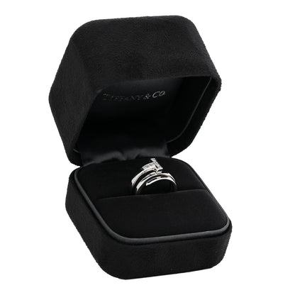 Tiffany 18K White Gold Diamond T Square Wrap Ring 49 4.75 5 of 5
