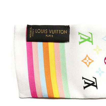Louis Vuitton Silk Monogram Multicolor Bandeau White 2 of 4