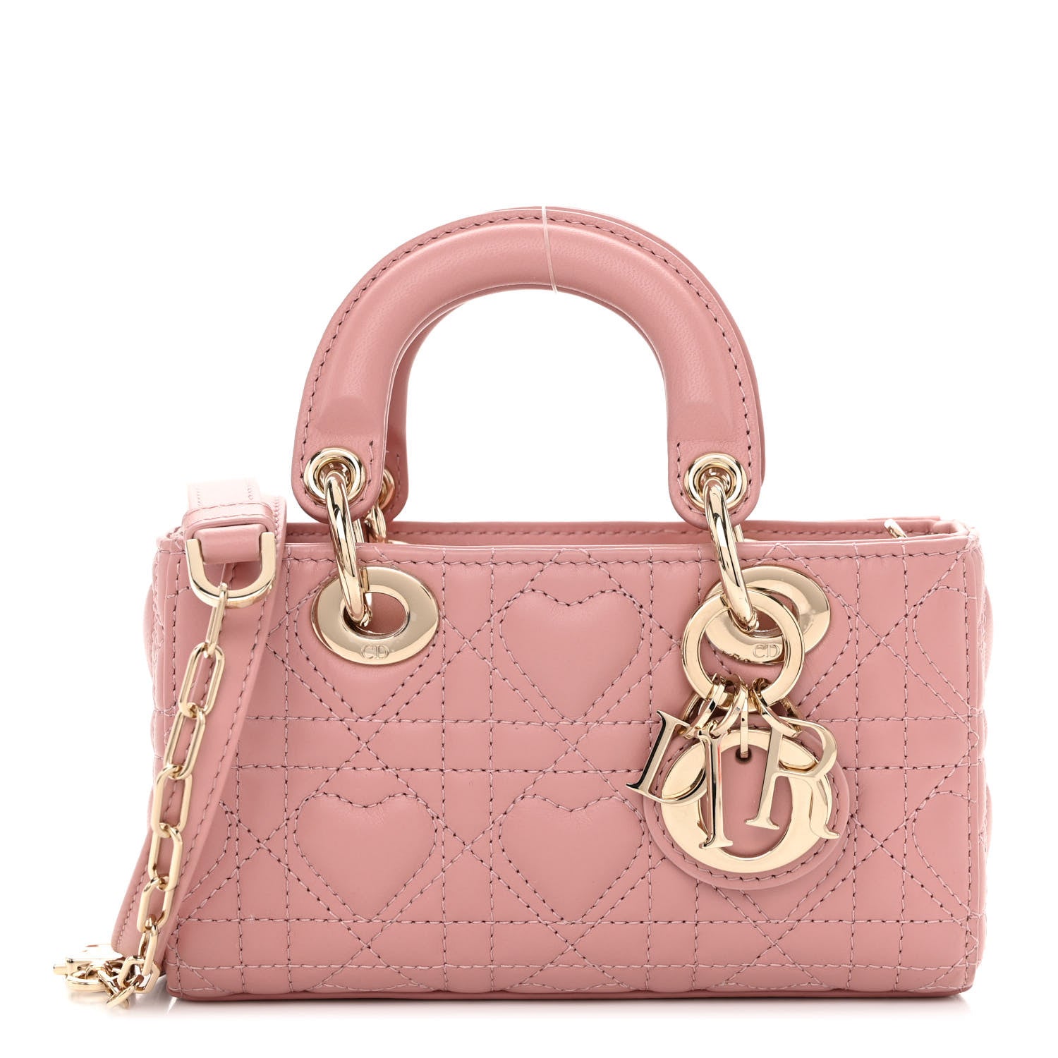 Christian Dior Lambskin Cannage Dioramour Micro Lady D-Joy Rose De Vents 1 of 9