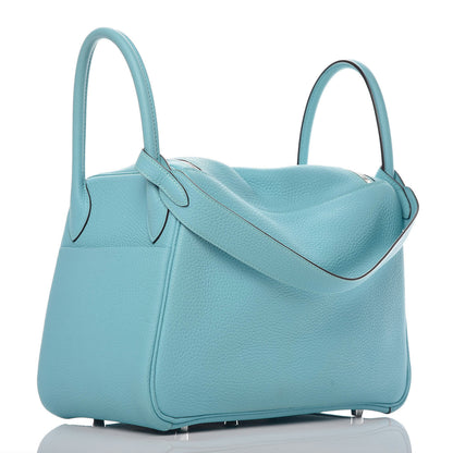 Hermes Taurillon Clemence Lindy 30 Bleu Atoll 3 of 11