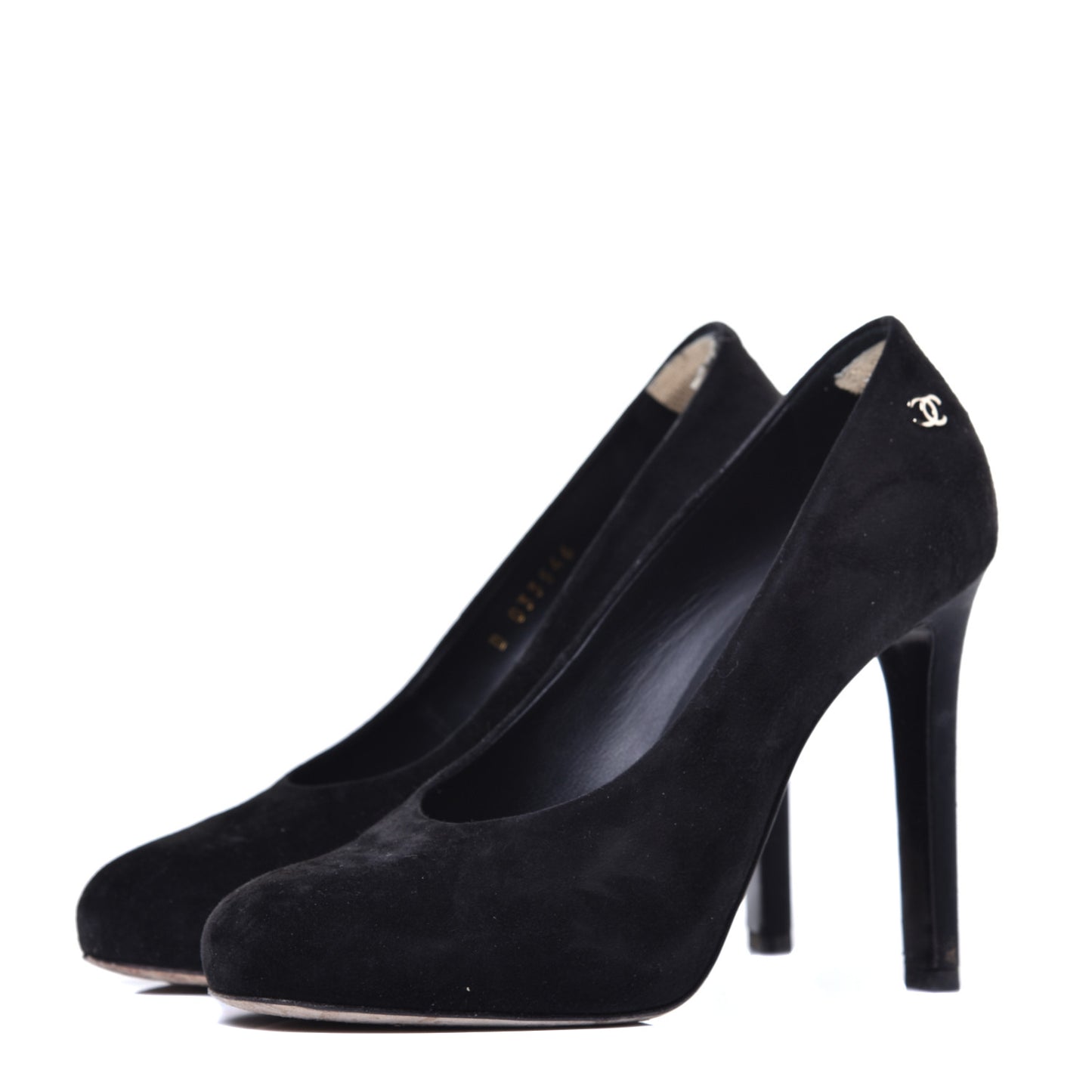 Suede Calfskin CC Pumps 36 Black