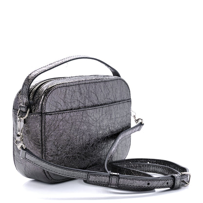 Balenciaga Metallic Textured Calfskin XS Everyday Camera Bag with Handle Black 3 of 8