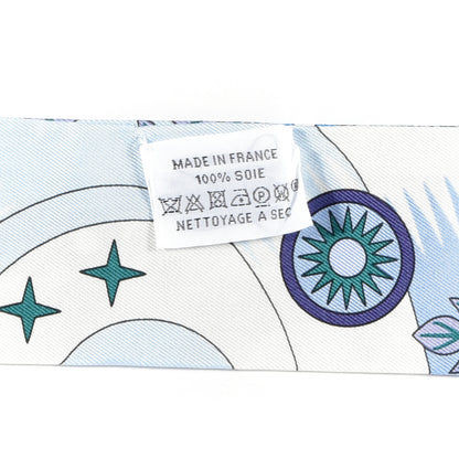 Hermes Silk La Source de Pegase Twilly Ciel Bleu Royal White 4 of 4