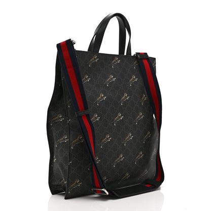 Gucci GG Supreme Monogram Tigers Web Vertical Tote Black Multicolor 3 of 11