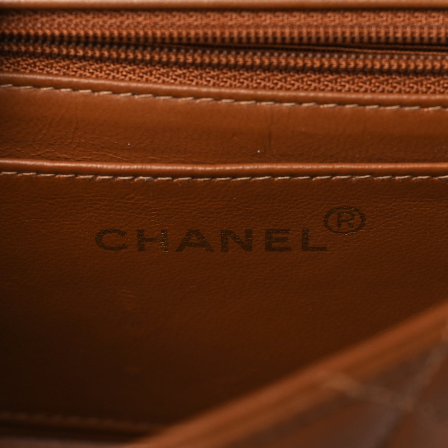Lambskin Quilted Flap Bag Brown