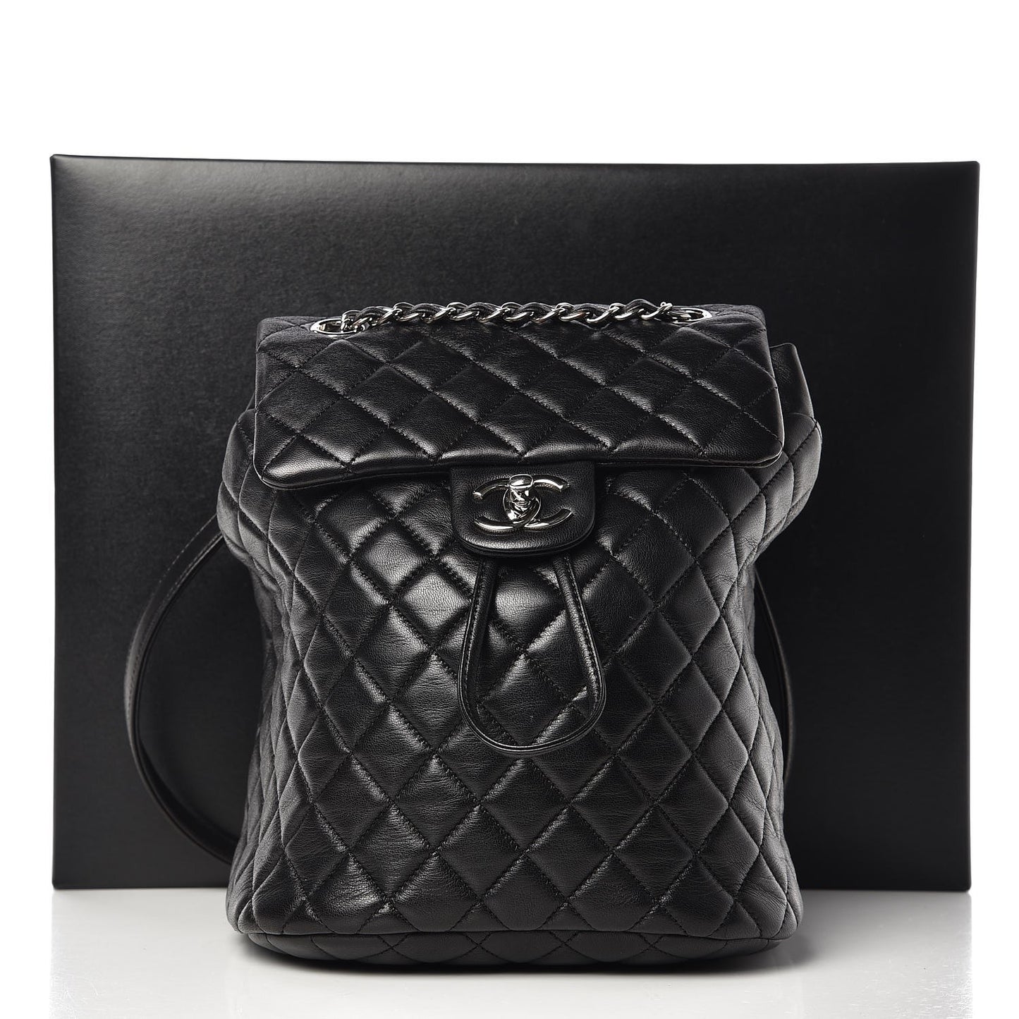 Lambskin Quilted Small Urban Spirit Backpack Black