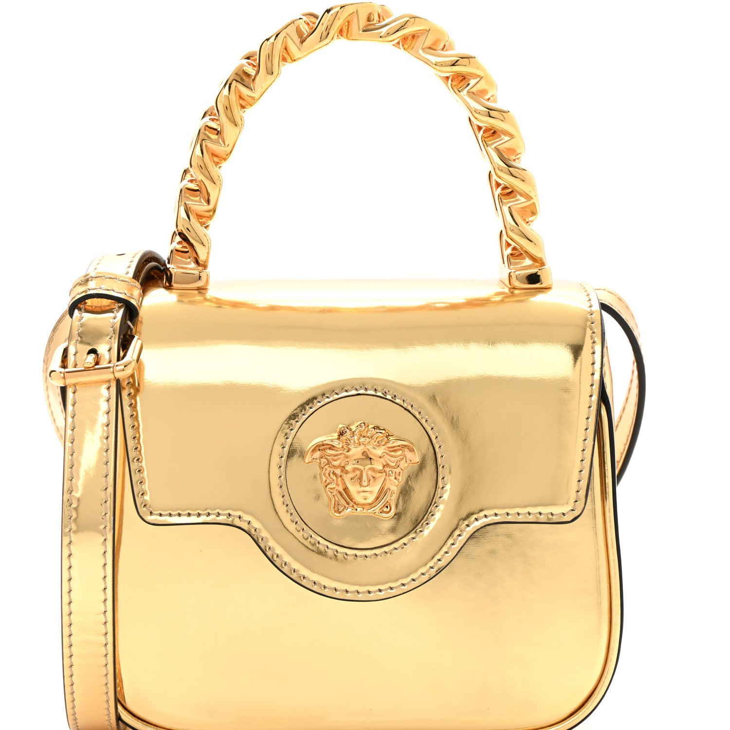 Versace Metallic Calfskin Mini La Medusa Bag Gold 7 of 9