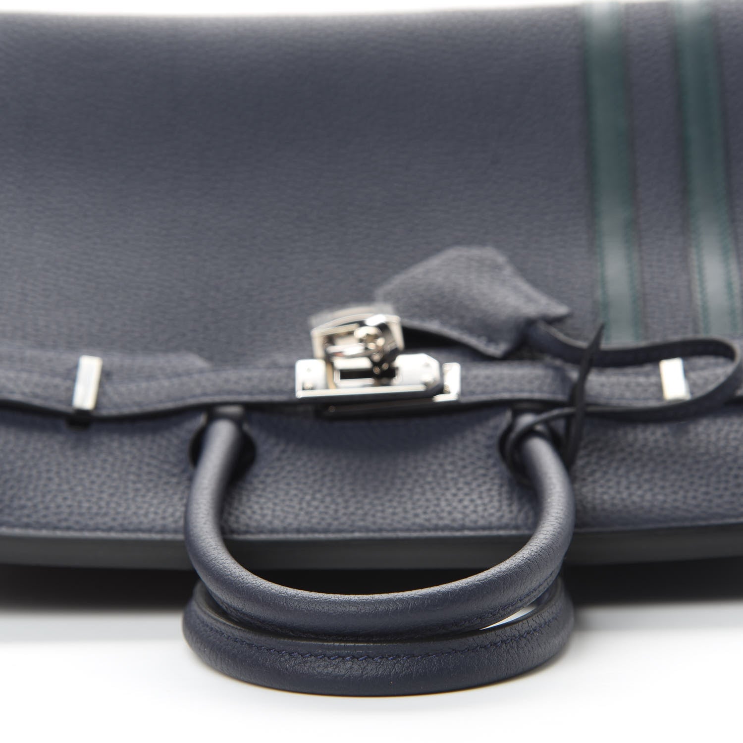 Hermes Togo Swift Officier Birkin 25 Bleu Nuit Vert Cypress 9 of 35