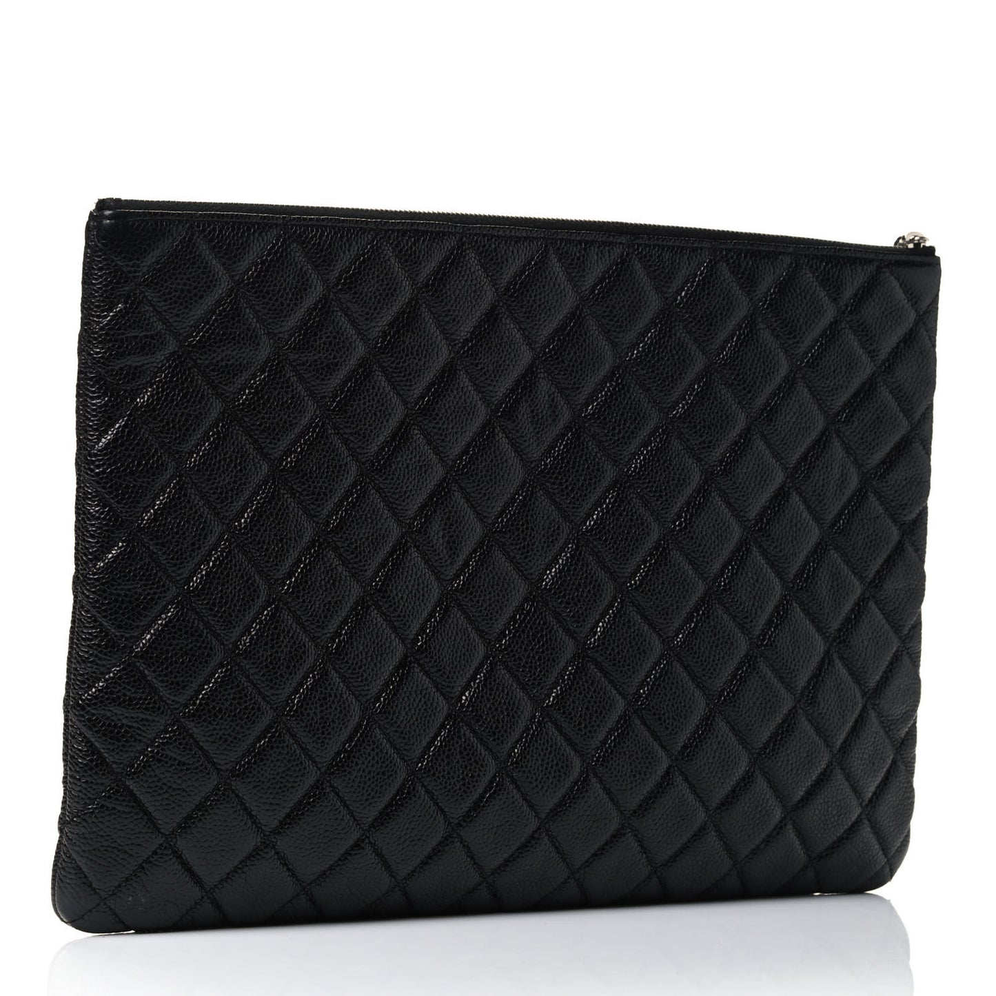 Caviar Quilted Large Cosmetic Case Black