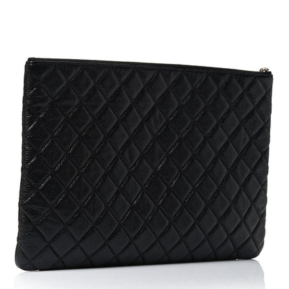 Chanel Caviar Quilted Large Cosmetic Case Black 2 of 4