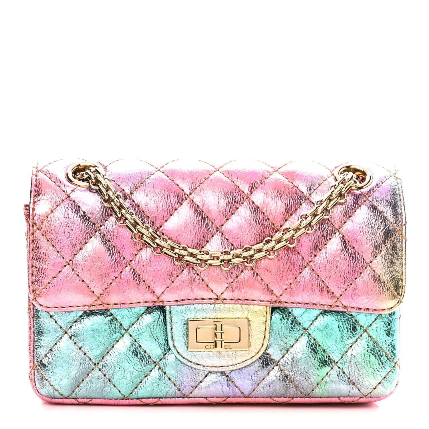 Chanel Metallic Goatskin Quilted Mini 2.55 Reissue Flap Multicolor 1 of 10