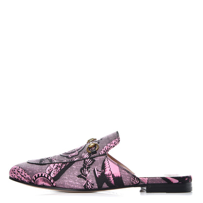 Gucci Silk Satin Saint Romain Womens Princetown Slippers 39.5 Pink Black 1 of 10