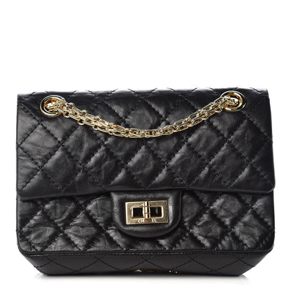Chanel Aged Calfskin Quilted 2.55 Reissue Mini Flap Black 1 of 13
