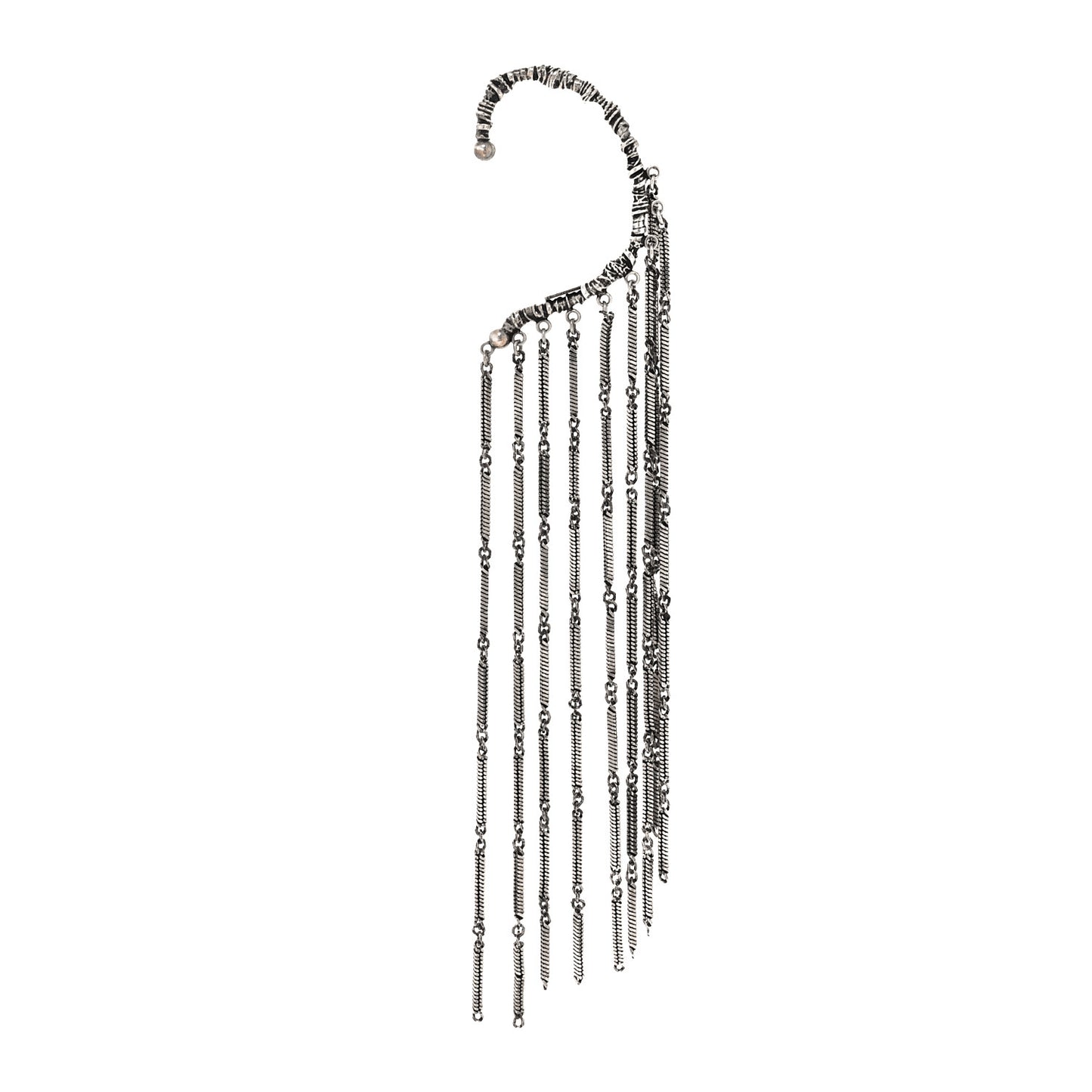 Metal Chain Single Earring Silver
