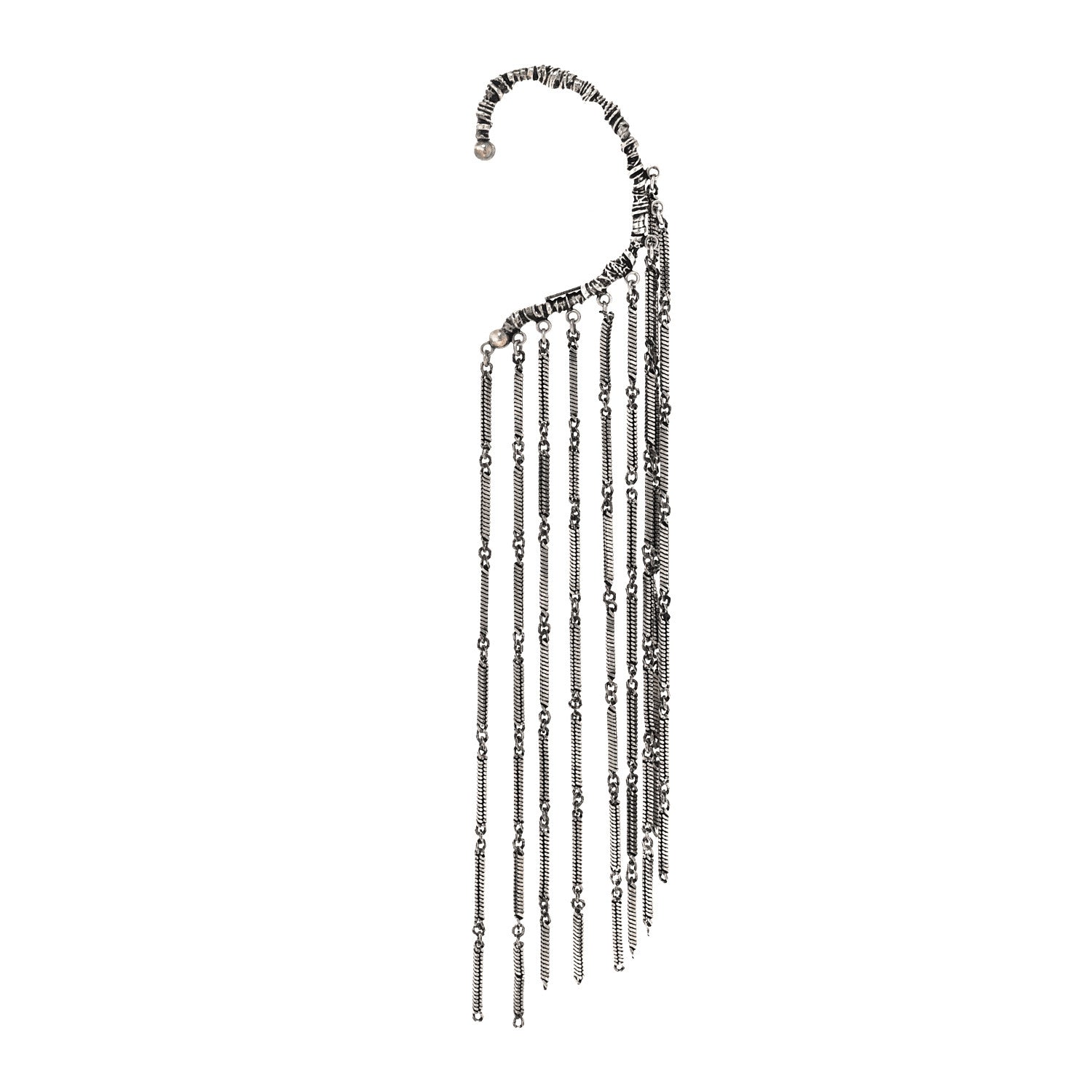 Saint Laurent Metal Chain Single Earring Silver 1 of 3