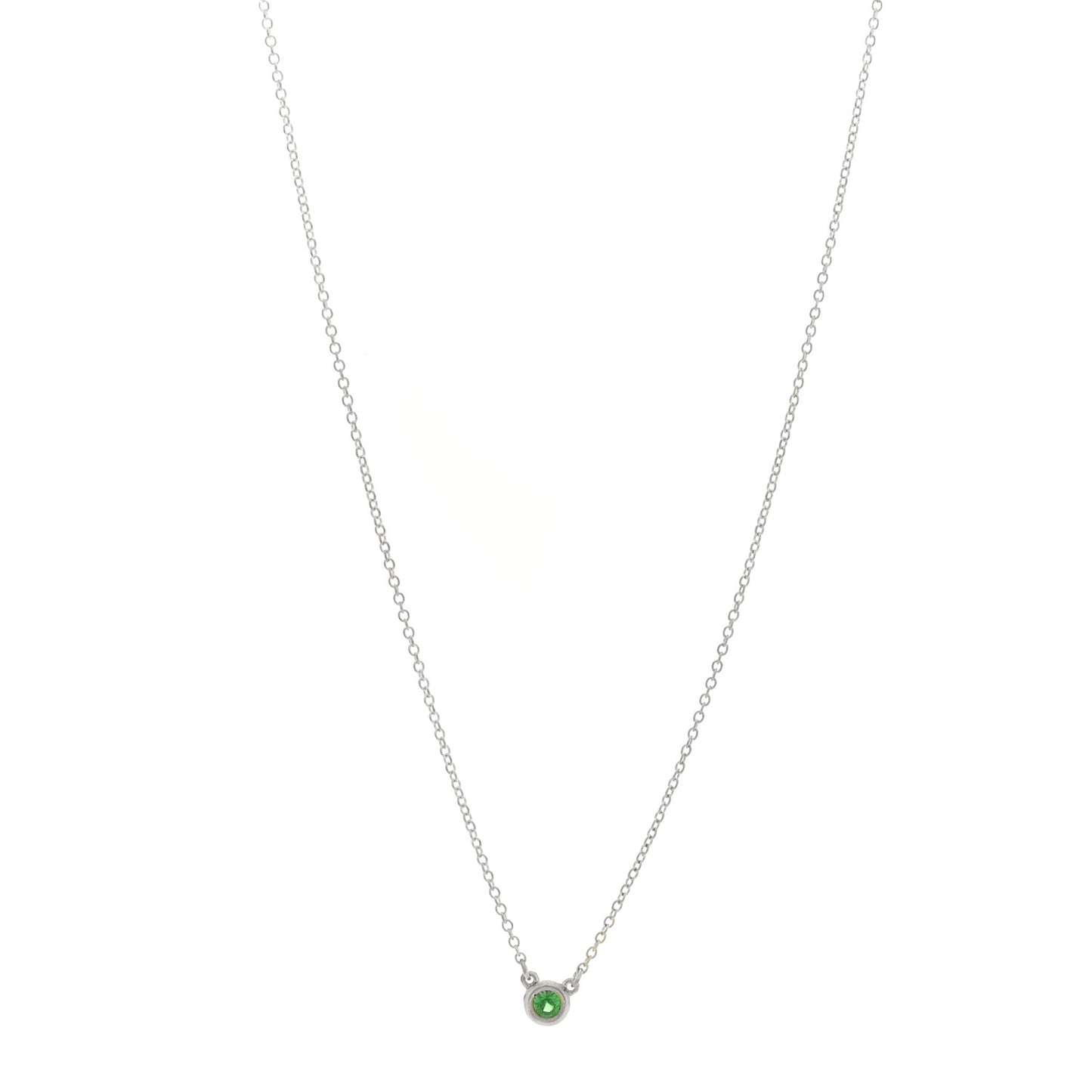 Sterling Silver Tsavorite Garnet Elsa Peretti Color by the Yard Pendant Necklace