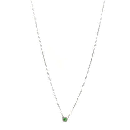 Tiffany Sterling Silver Tsavorite Garnet Elsa Peretti Color by the Yard Pendant Necklace 1 of 5