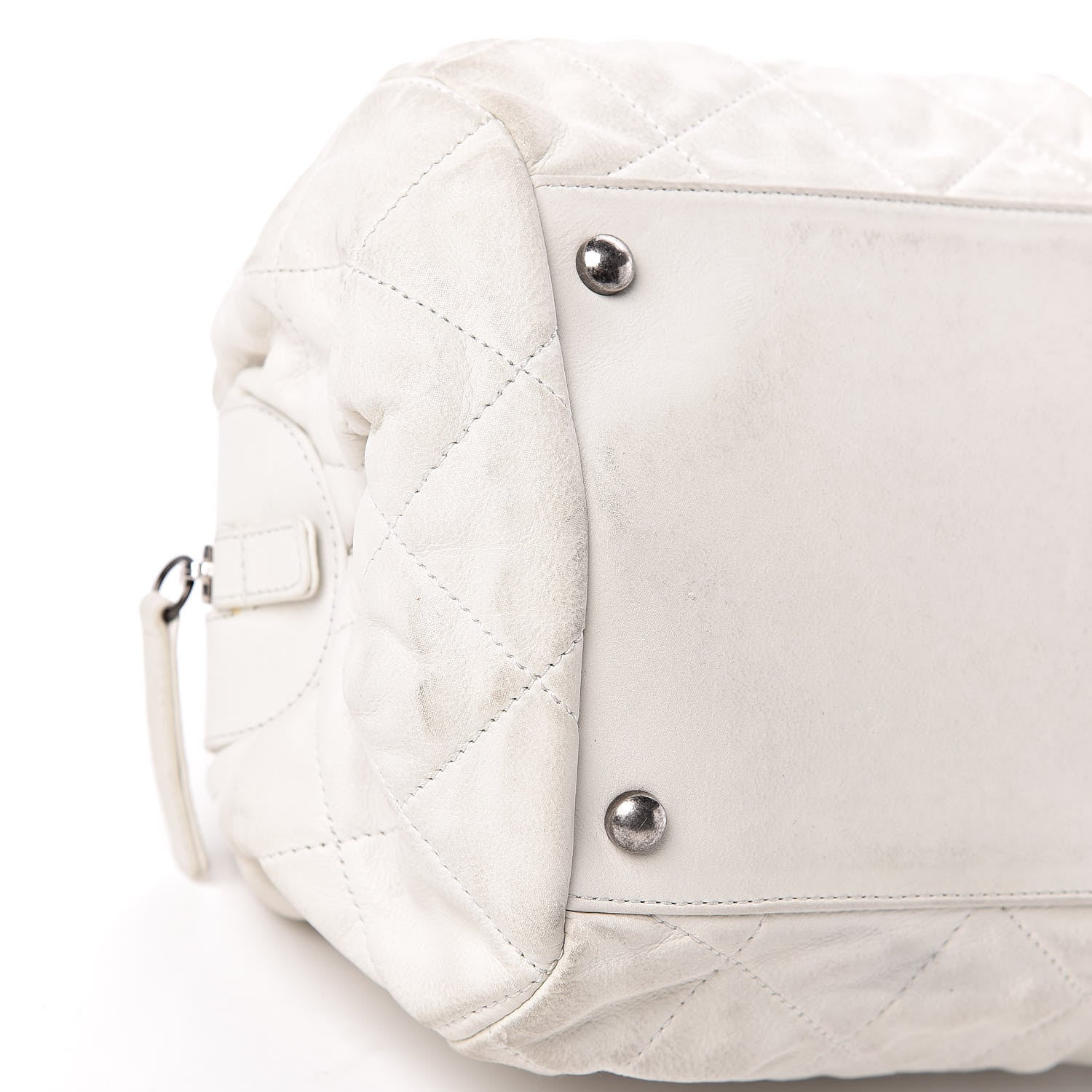 Chanel Iridescent Calfskin Chic Quilt Bowling Bag White 13 of 21