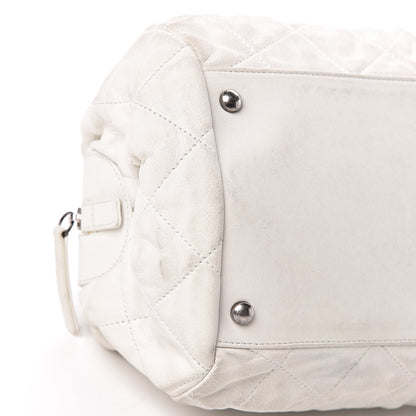 Chanel Iridescent Calfskin Chic Quilt Bowling Bag White 13 of 21