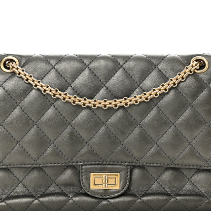 Chanel Metallic Aged Calfskin Quilted 2.55 Reissue 226 Flap Dark Grey 8 of 10