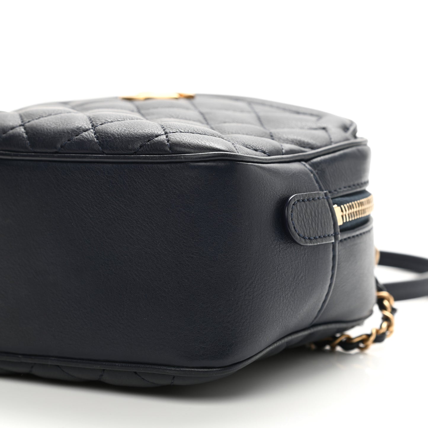 Calfskin Quilted CC Small Vanity Case Navy