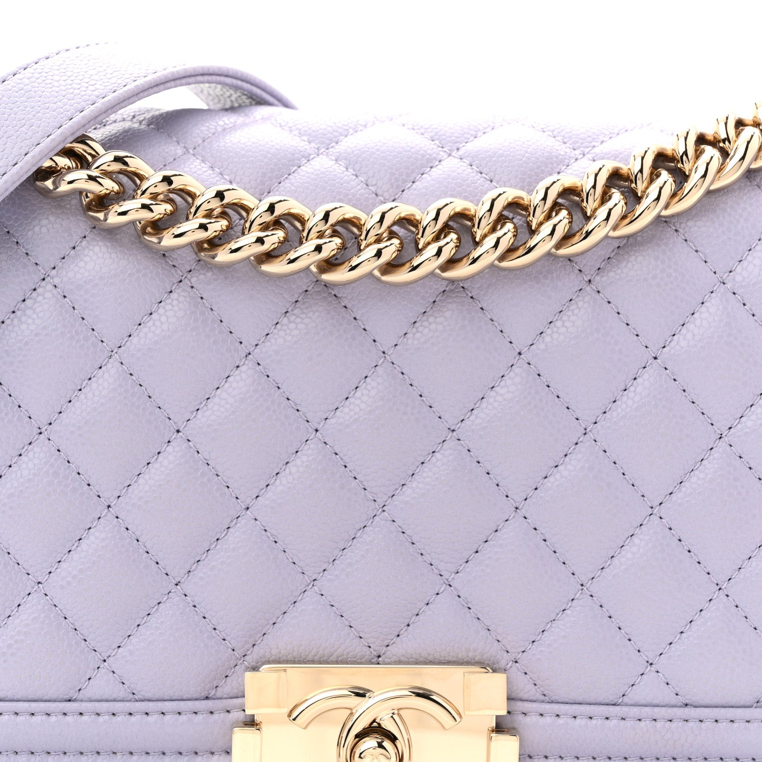 Chanel Caviar Quilted Medium Boy Flap Light Purple 8 of 10