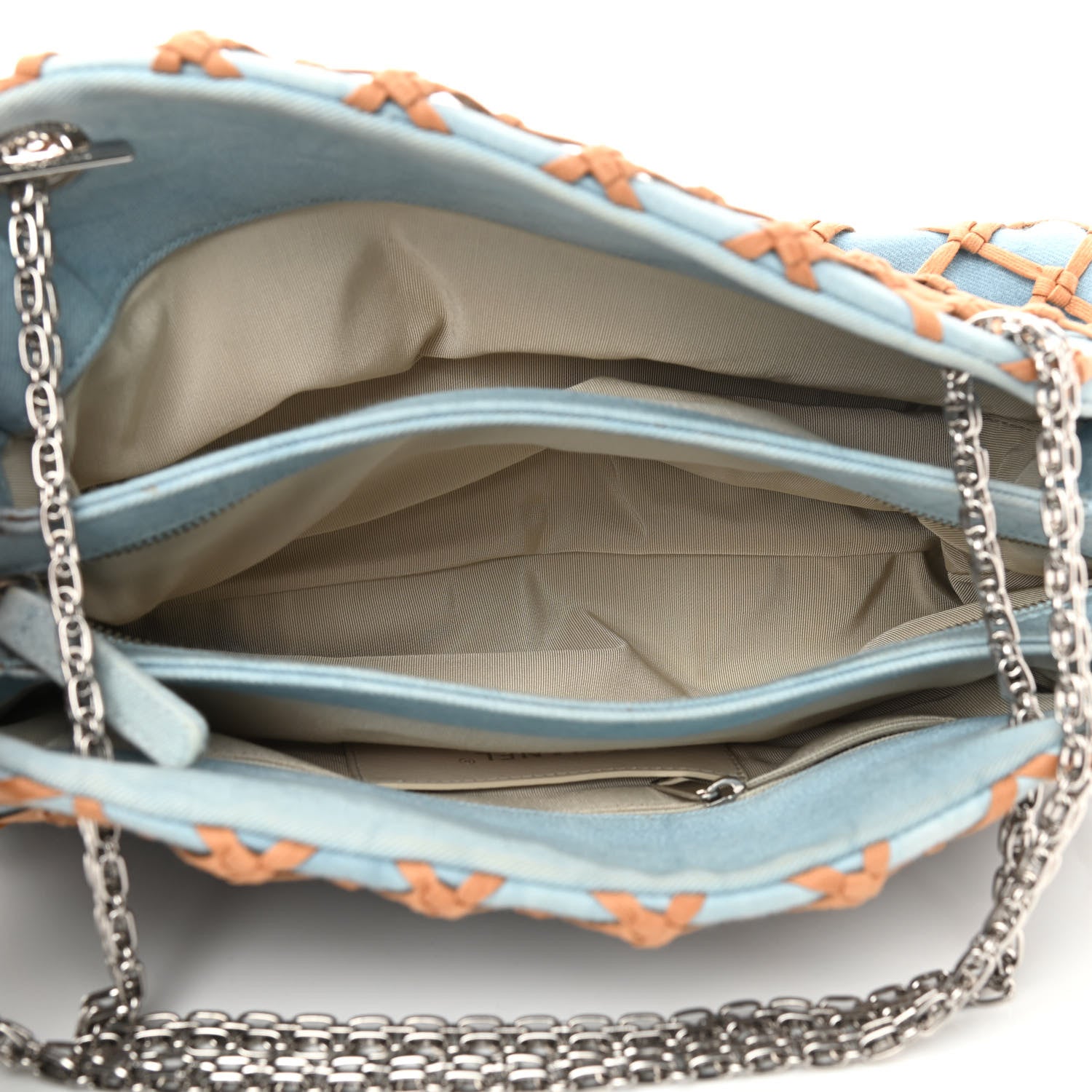 Chanel Denim Medium Canebiers Net Just Mademoiselle Blue Beige 5 of 10