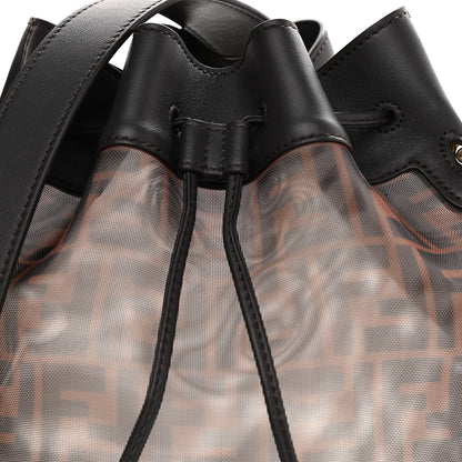Fendi Mesh Vitello Grace F is Fendi FF 1974 Grande Mon Tresor Bucket Bag Marrone Black Ebano 12 of 12