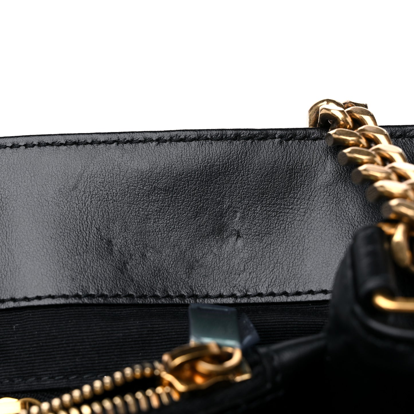 Calfskin Y Quilted Monogram Large Loulou Chain Satchel Black