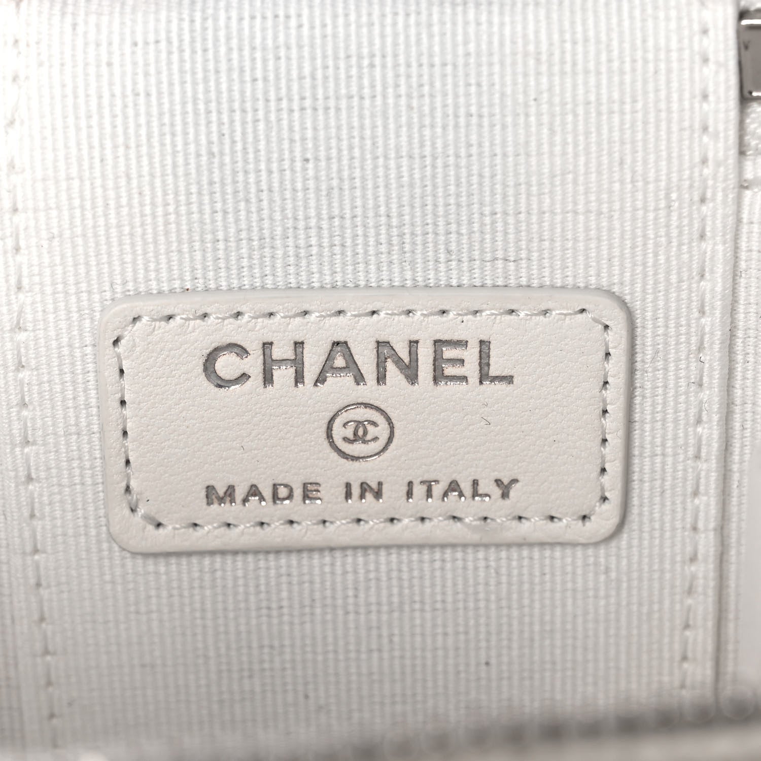 Chanel Lambskin Crochet Small Vanity Case With Chain White 6 of 12