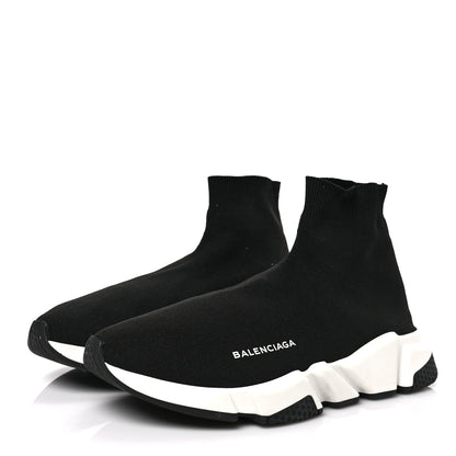 Balenciaga Neoprene Knit Mens Speed Sneakers 42 Black White 3 of 6