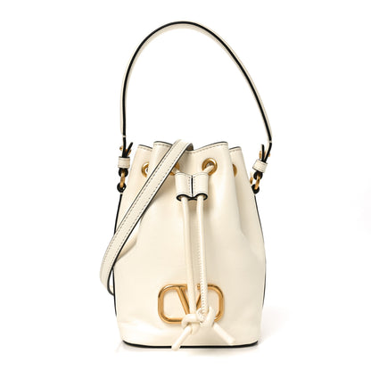 Valentino Garavani Nappa Mini VLogo Signature Bucket Bag Light Ivory 1 of 9