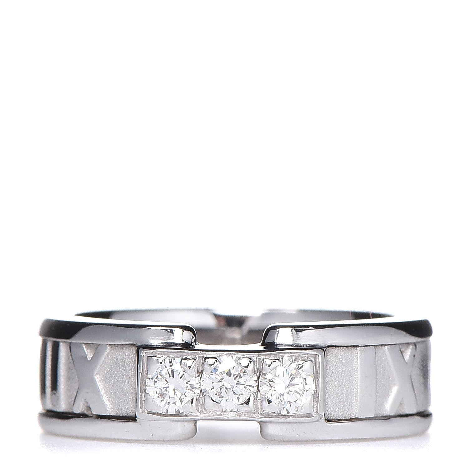Tiffany 18K White Gold Diamond Atlas Ring 47 4 1 of 6