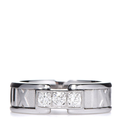 Tiffany 18K White Gold Diamond Atlas Ring 47 4 1 of 6