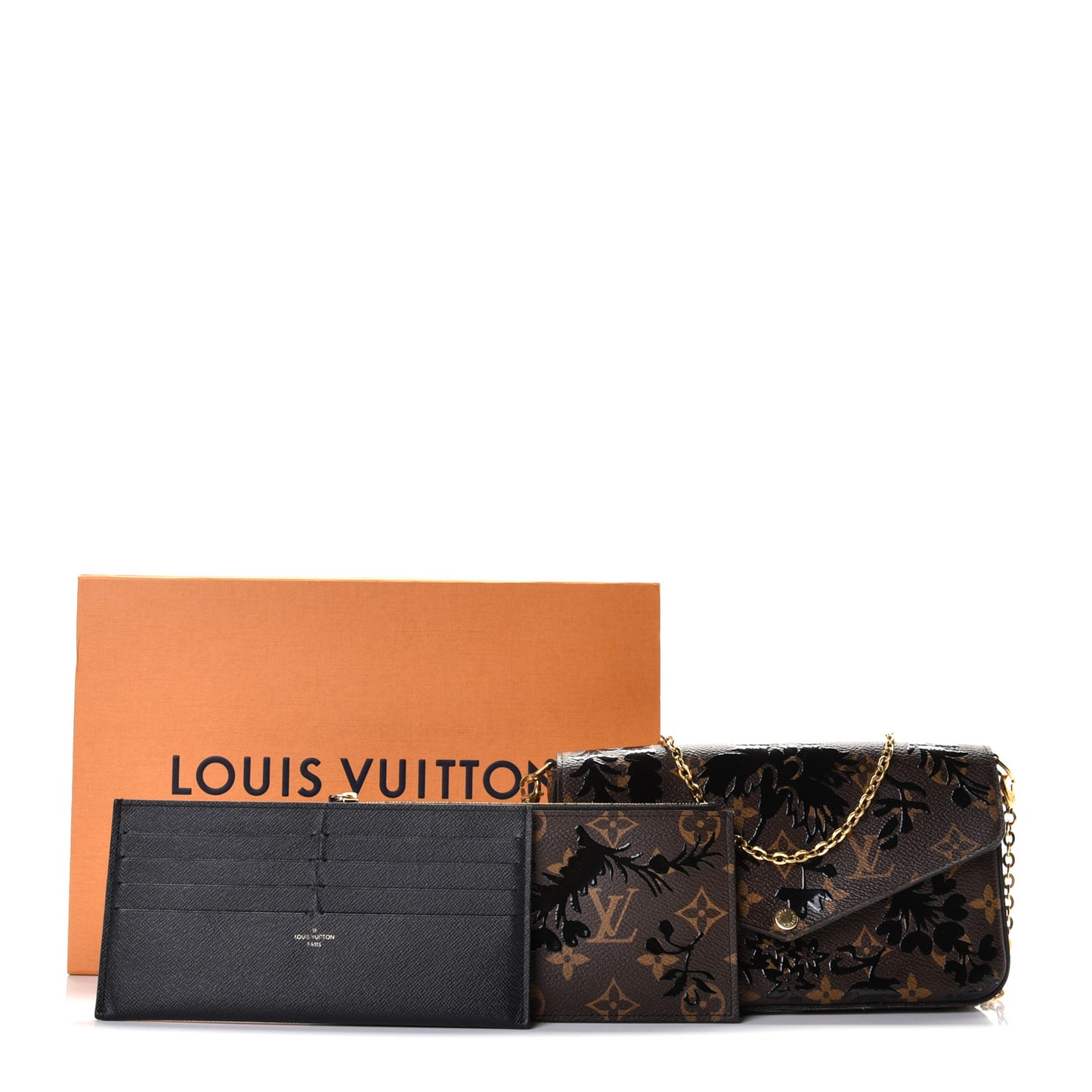 Monogram Blossom Pochette Felicie Chain Wallet Black