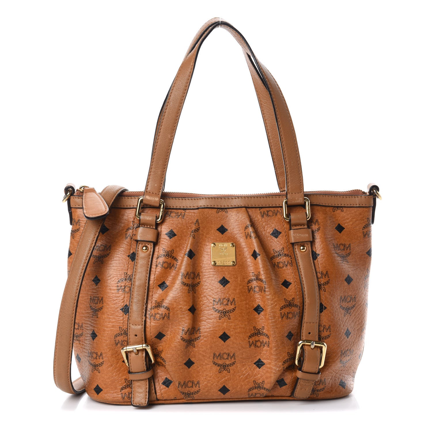 MCM Visetos Essentials Shopper Tote Cognac 1 of 10