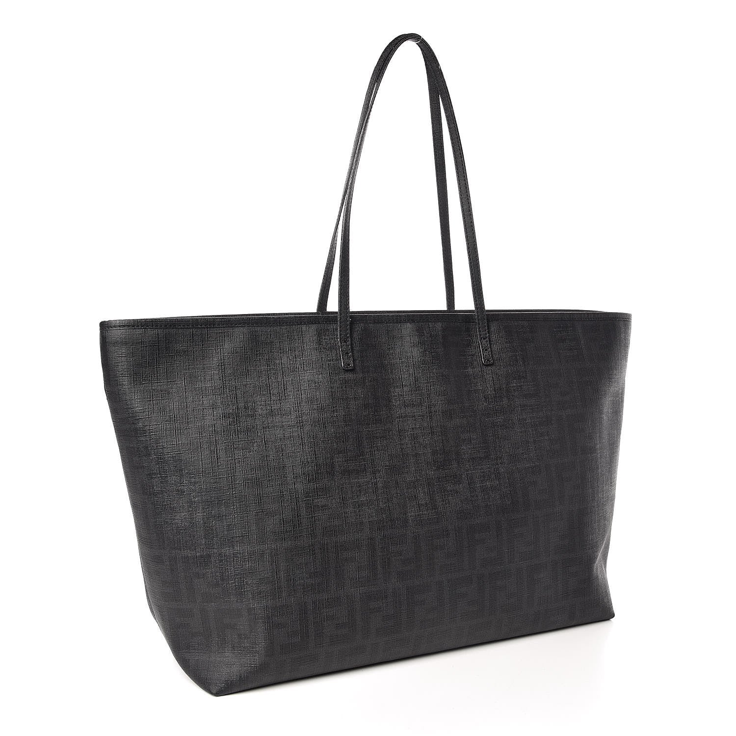 Fendi Zucca Spalmati Large Roll Tote Black 3 of 9