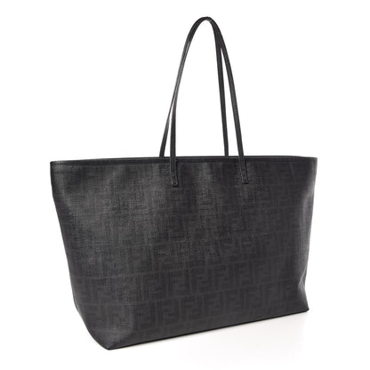Fendi Zucca Spalmati Large Roll Tote Black 3 of 9