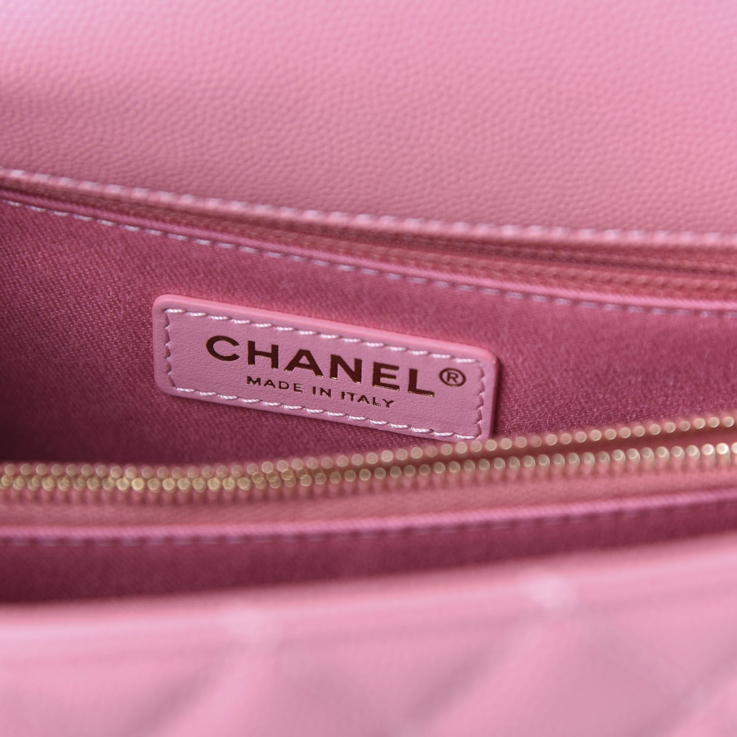 Caviar Quilted Small Coco Handle Flap Rose