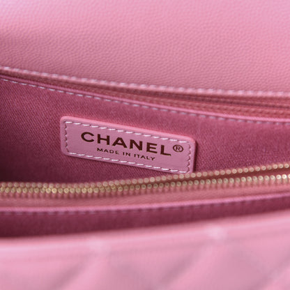 Chanel Caviar Quilted Small Coco Handle Flap Rose 8 of 10