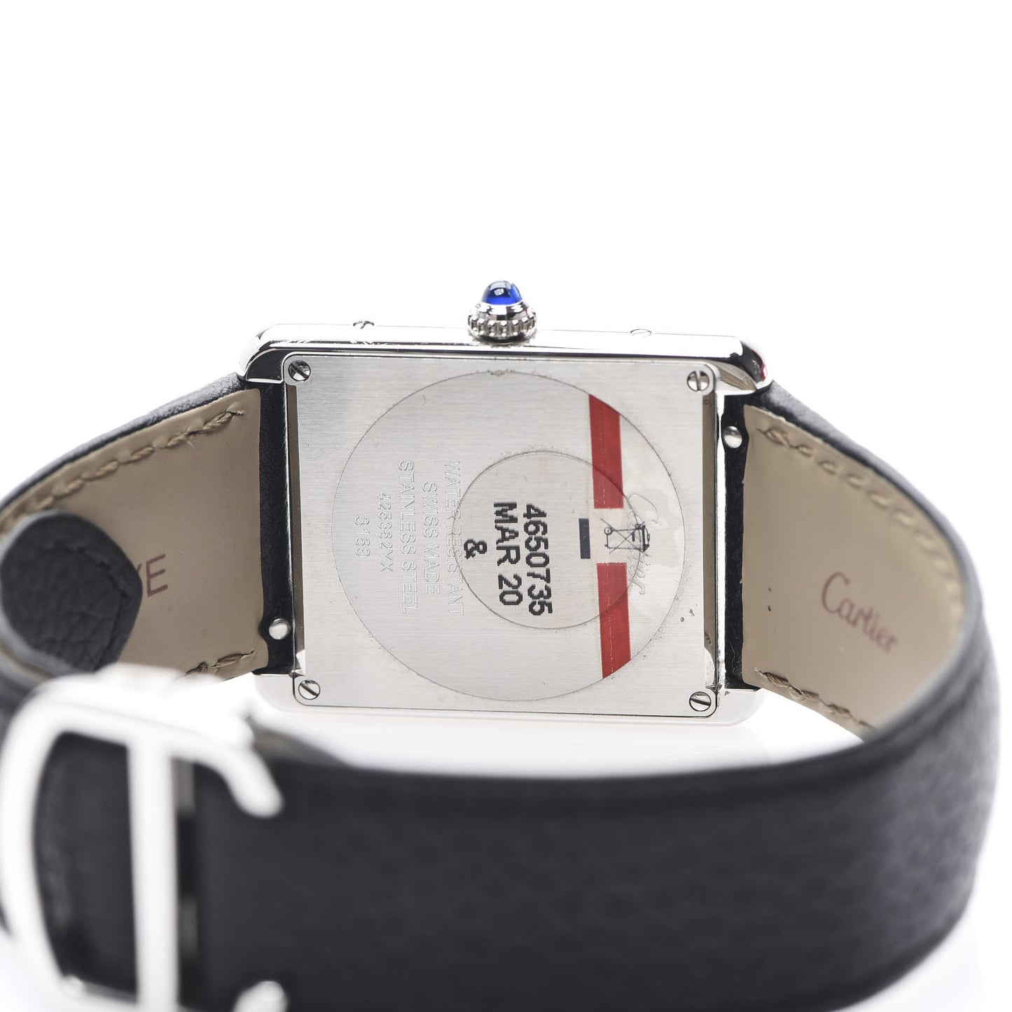 Stainless Steel Calfskin 27mm Tank Solo Quartz Watch