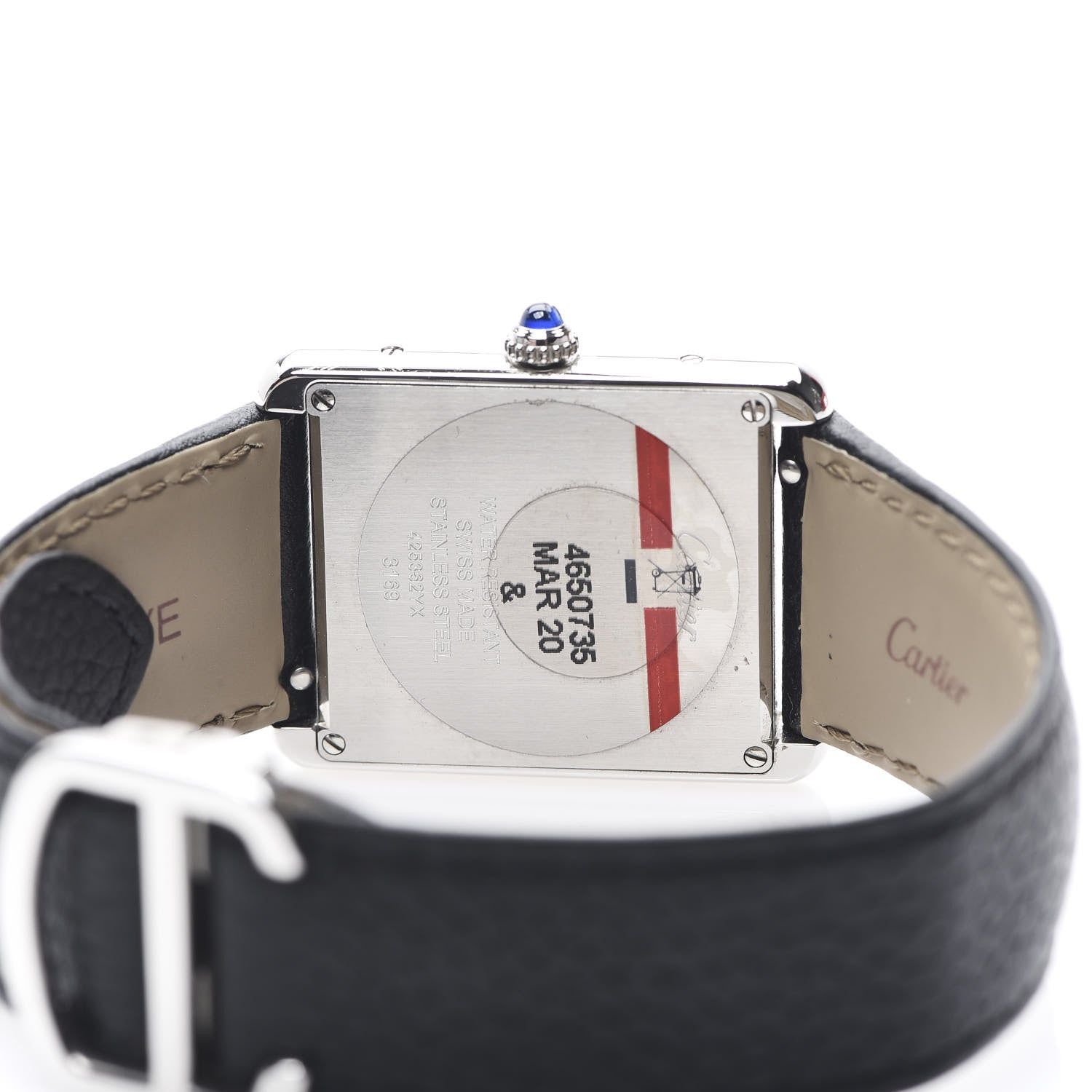 Cartier Stainless Steel Calfskin 27mm Tank Solo Quartz Watch 4 of 8