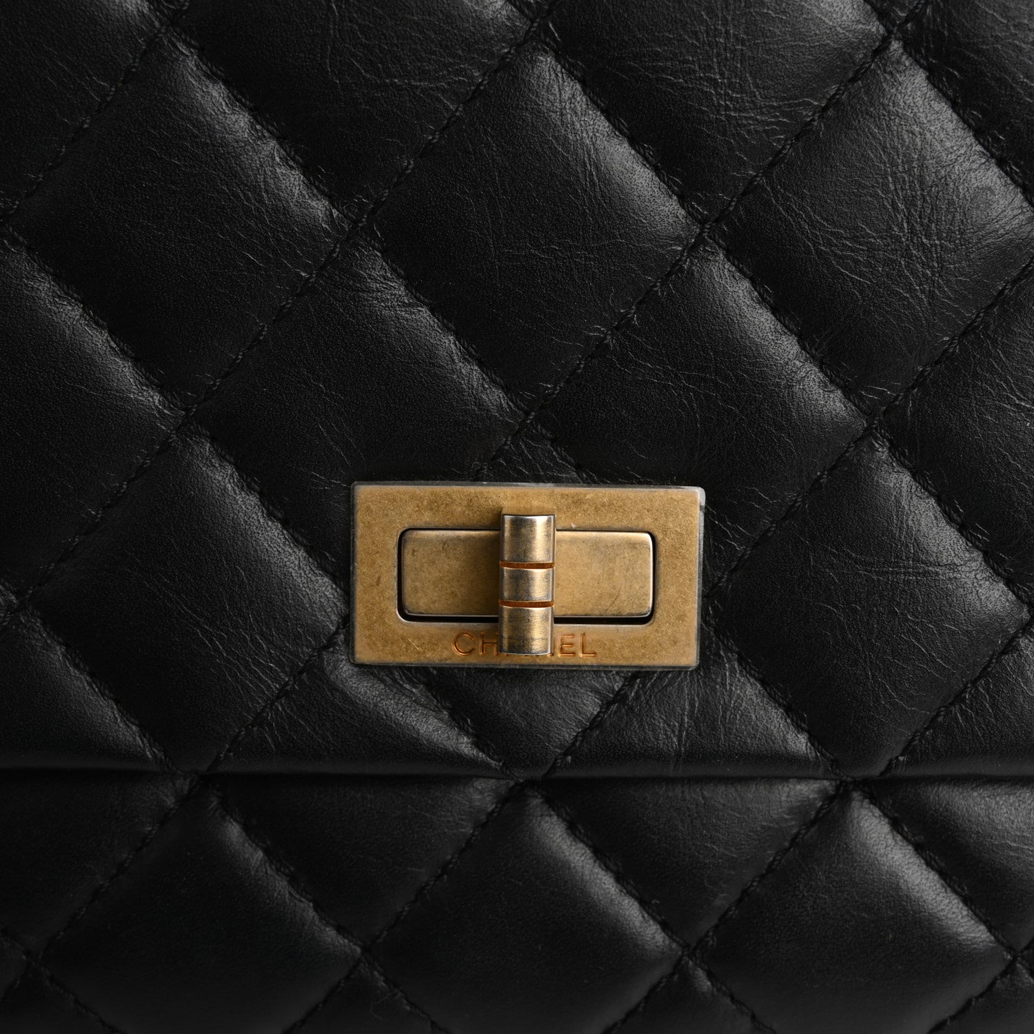 Chanel Aged Calfskin Quilted Reissue 2.55 Clutch Black 7 of 7