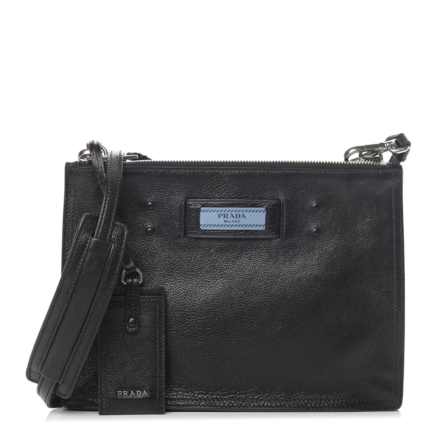 Prada Glace Calf Etiquette Crossbody Black Astrale 1 of 5